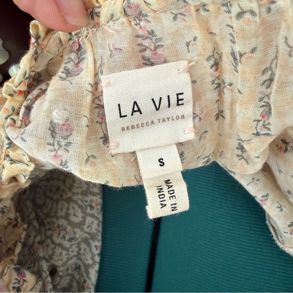 Rebecca Taylor La Vie Floral Color Block blouse Small - Picture 8 of 8